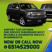 Gold and Green MSP Airport Taxi Cab Suburbs Book Online Gaurantee Ride Logo