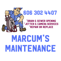 Marcums Maintenance ——— plumbing drain specialist Logo