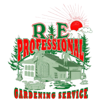 R.E. Professional Gardening Service & Landscaping Logo