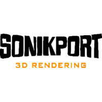 Sonikport 3D Rendering Logo