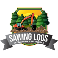 Sawing Logs Excavation & Millworks Logo