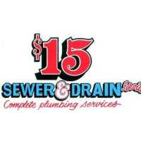 $15 Sewer & Drain Service Logo