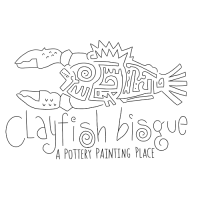 Clayfish Bisque : A Pottery Painting Place Logo