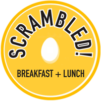 Scrambled! Breakfast + Lunch Logo