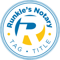 Runkle's Notary • Tag • Title Logo