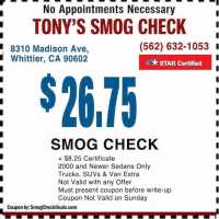 Tony's Smog Check Logo