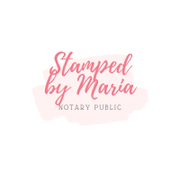 Stamped by Maria Notary Logo