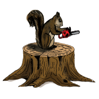 Tree Squirrel Tree & Lawn Care Logo