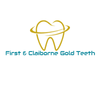 First & Claiborne Gold Teeth Logo